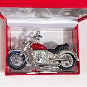 Timex Motorcycle Bike Clock Silver Red Black (Untested)